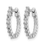 14k White Diamond Hinged Hoop Earring Mountings - Image 2