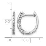 14k White Gold Diamond Hinged Hoop Earrings - Image 4