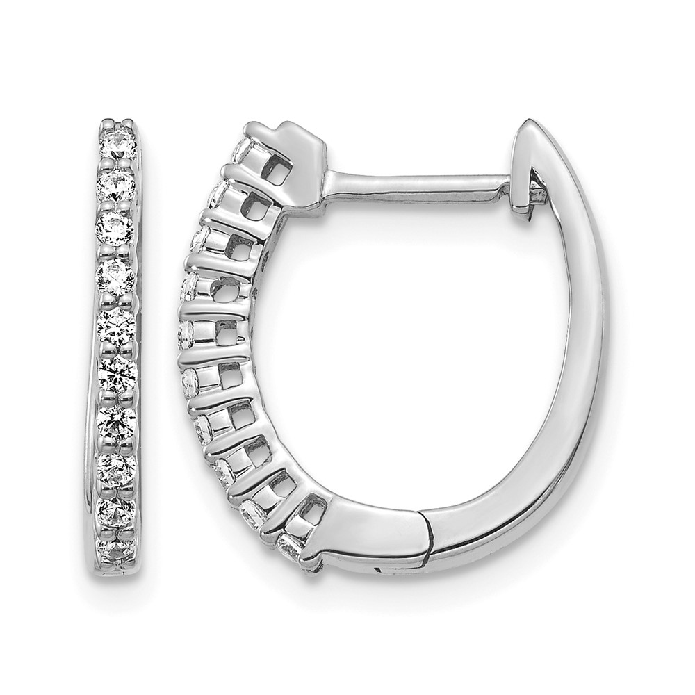 EM5411-025-WA.jpg 14k White Gold Diamond Hinged Hoop Earrings - Image 1