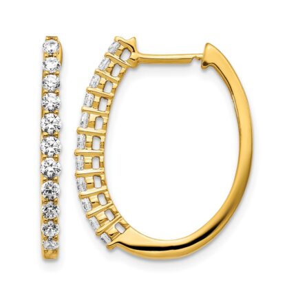 14k Diamond Hinged Hoop Earrings