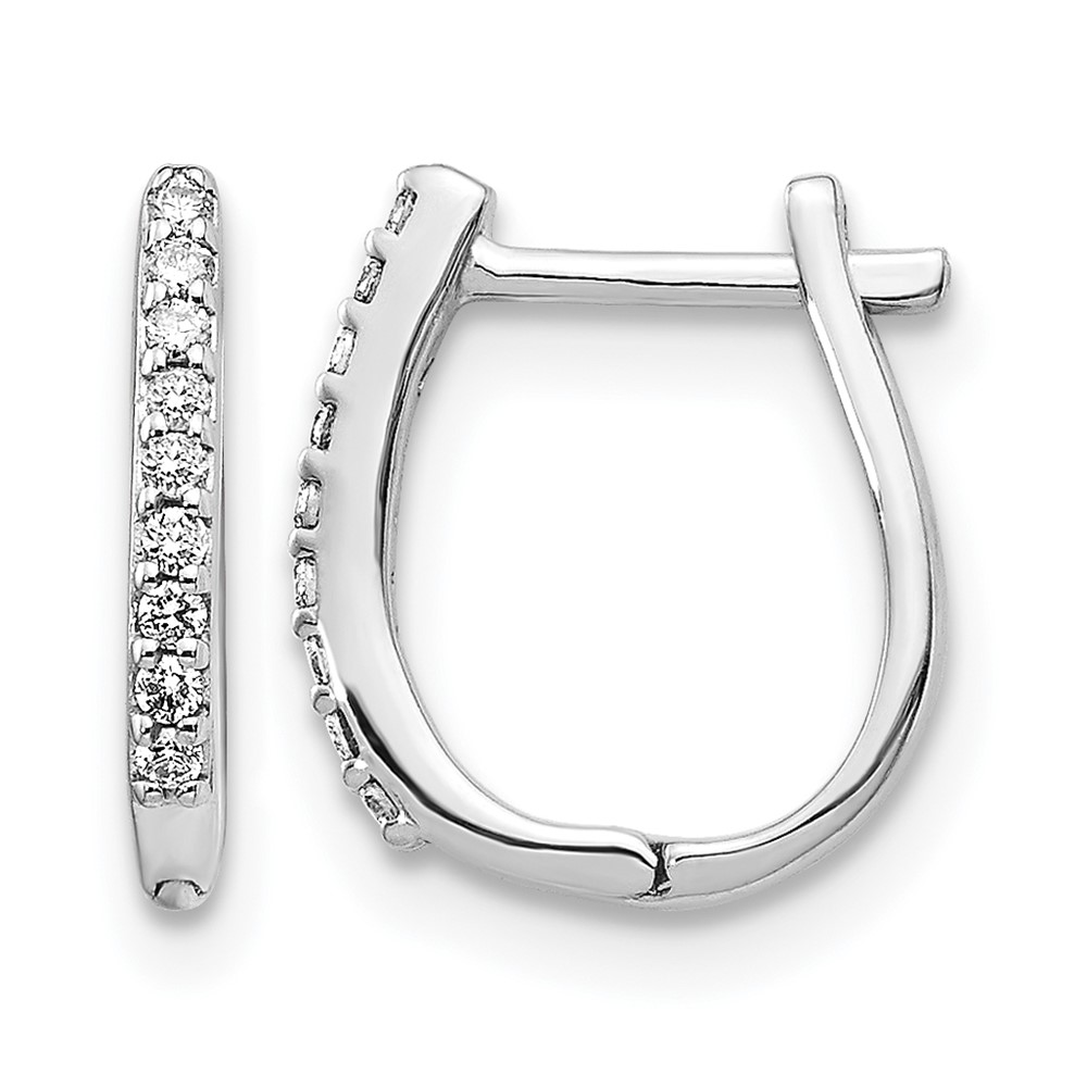 EM5413-010-WA.jpg 14k White Gold Diamond Hinged Hoop Earrings - Image 1