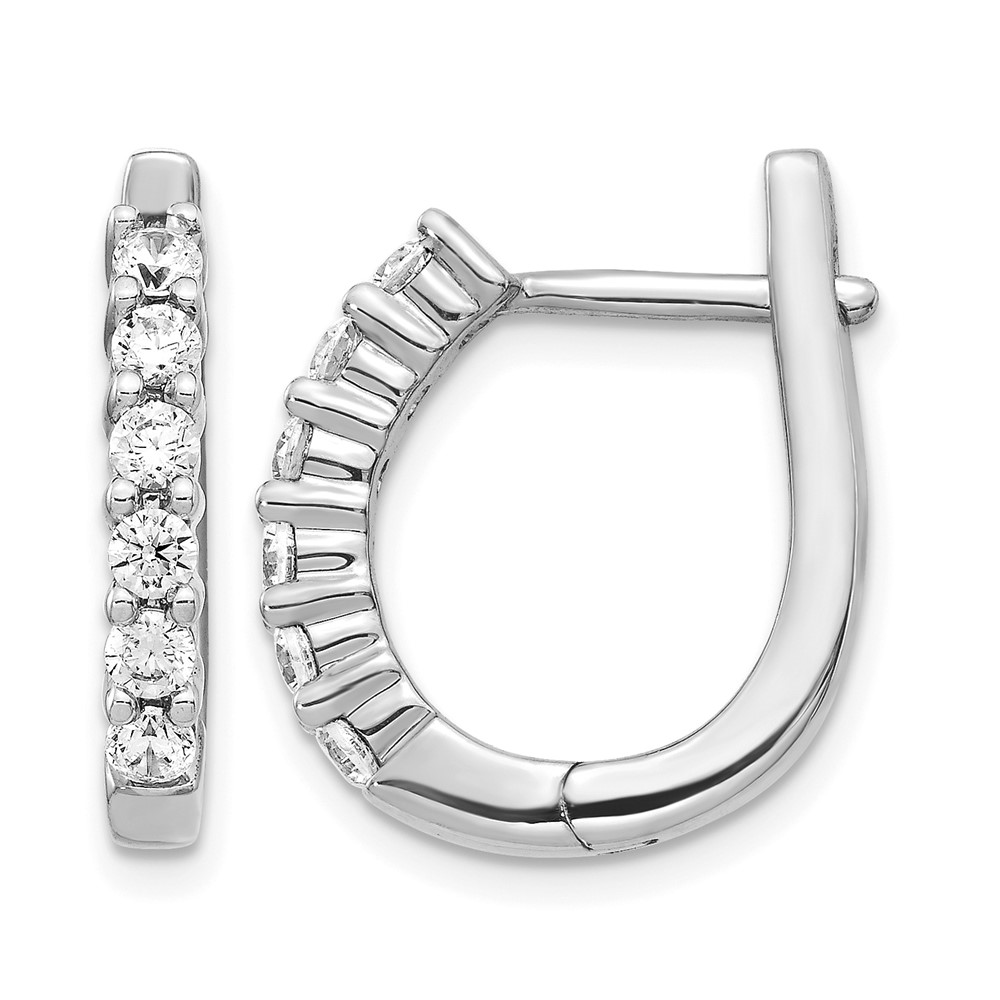 EM5418-075-WA.jpg 14k White Gold Diamond Hinged Hoop Earrings - Image 1