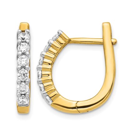 14k Diamond Hinged Hoop Earrings