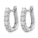 14k White Gold 1 carat Lab Grown Diamond VS/SI+ G+ Complete Hinged Hoop Earrings - Image 2