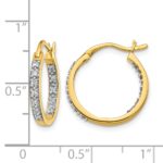 14k Diamond In/Out Hoop Earrings - Image 4