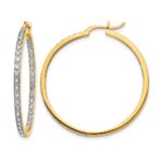 14k Diamond In/Out Hoop Earrings