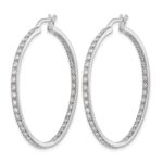 14k White Gold 7/8 carat Lab Grown Diamond VS/SI+ G+ Complete In and Out Hoop Earrings - Image 2