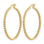14k Diamond In/Out Hoop Earrings - Image 2