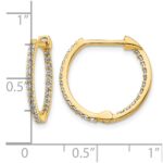 14k Diamond In/Out Hinged Hoop Earrings - Image 4