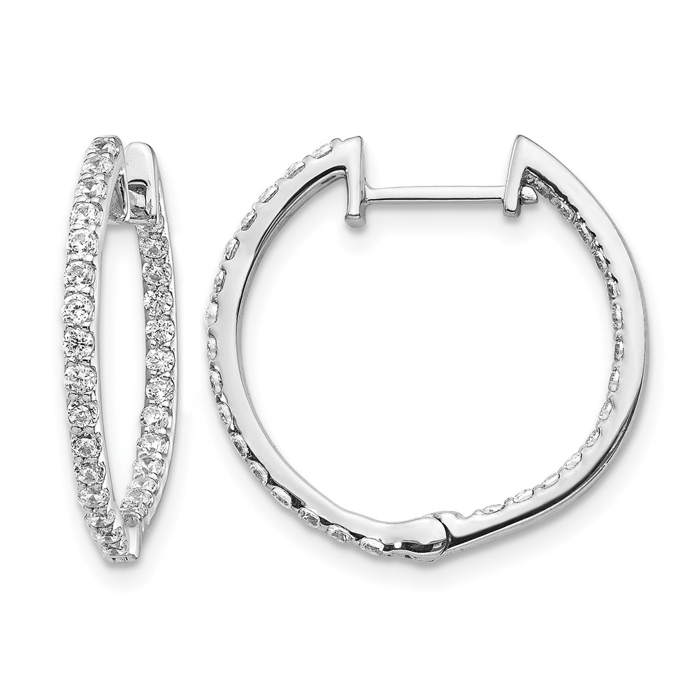 EM5425-075-WA.jpg 14k White Gold Diamond In/Out Hinged Hoop Earrings - Image 1
