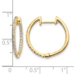 14k Diamond In/Out Hinged Hoop Earrings - Image 4