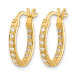 14k Diamond In/Out Hoop Earrings - Image 2