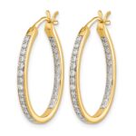 14k 1/2 carat Lab Grown Diamond VS/SI+ G+ Complete In and Out Hoop Earrings - Image 2