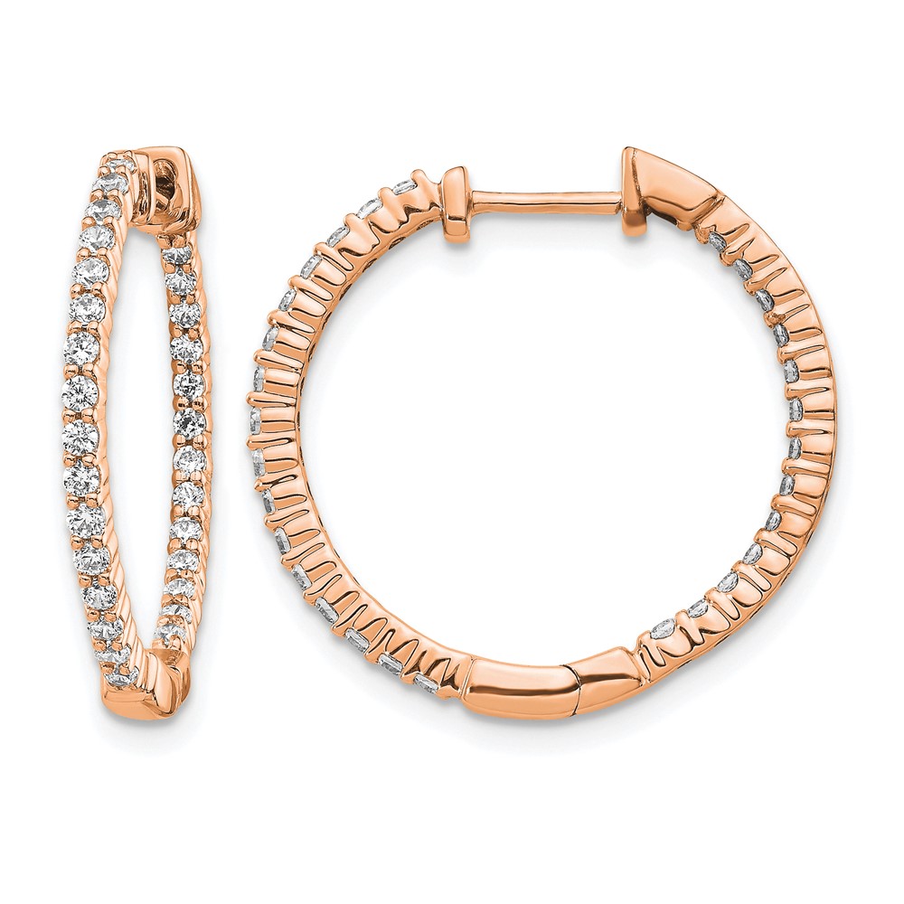 EM5431-062-RA-1.jpg 14k Rose Gold 5/8 carat Lab Grown Diamond VS/SI+ G+ Complete In and Out Hoop Earrings - Image 1