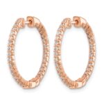 14k Rose Gold 5/8 carat Lab Grown Diamond VS/SI+ G+ Complete In and Out Hoop Earrings - Image 2