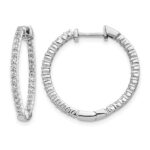 14k White Gold 5/8 carat Lab Grown Diamond VS/SI+ G+ Complete In and Out Hoop Earrings