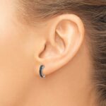 10k White Gold Diamond Hinged Hoop Earrings - Image 3