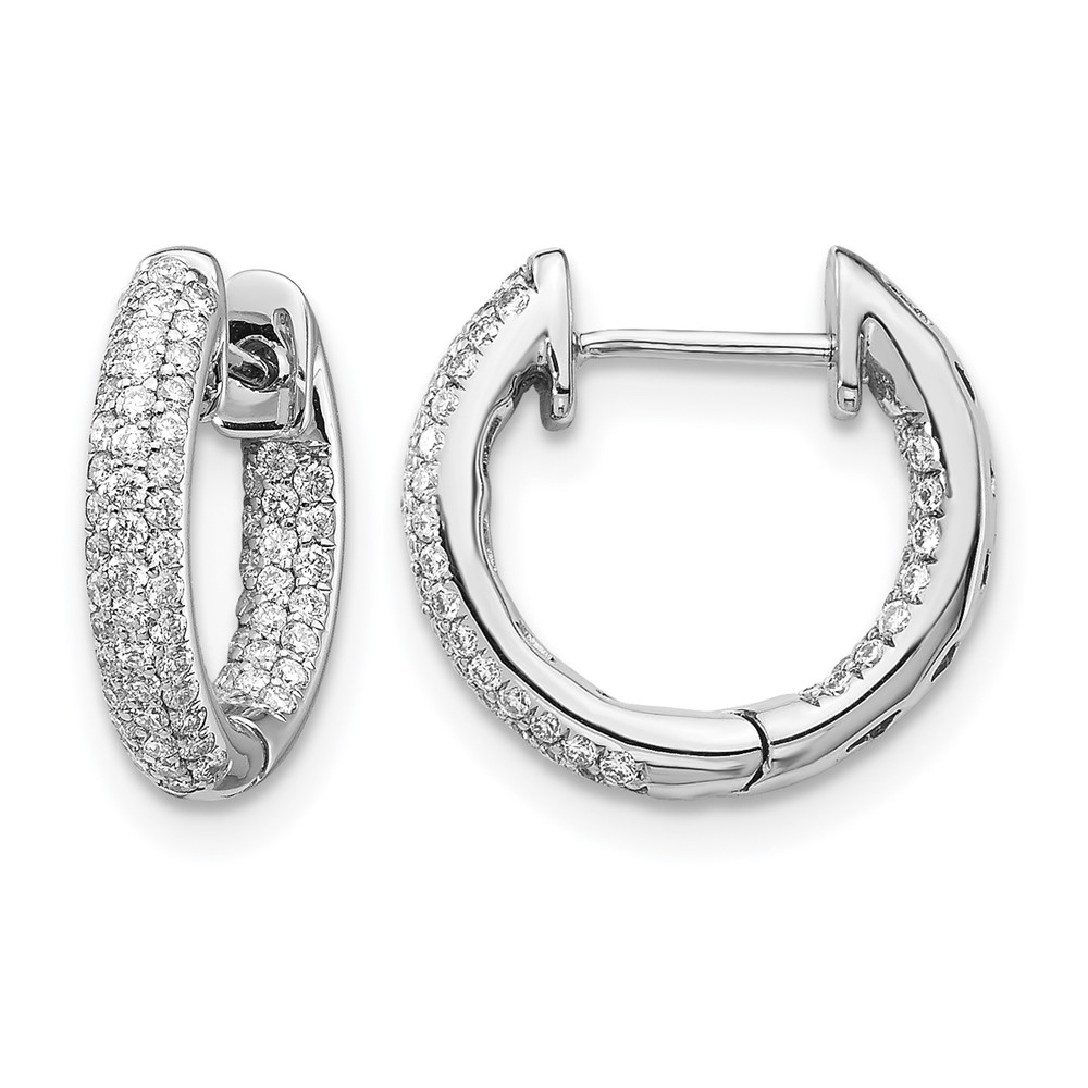 EM5432-040-WA.jpg 14k White Gold Diamond Hinged Hoop Earrings - Image 1