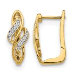 14k Diamond Hinged Hoop Earrings