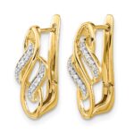 14k Diamond Hinged Hoop Earrings - Image 2