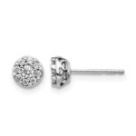 14k White Gold 1/5 carat Lab Grown Diamond VS/SI+ G+ Cluster Post Earrings