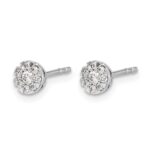 14k White Gold Diamond Cluster Earrings - Image 2