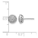 14k White Gold 1/3 carat Diamond Cluster Post Earrings - Image 4