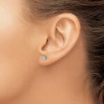 10k White Gold Diamond Cluster Post Earrings - Image 3