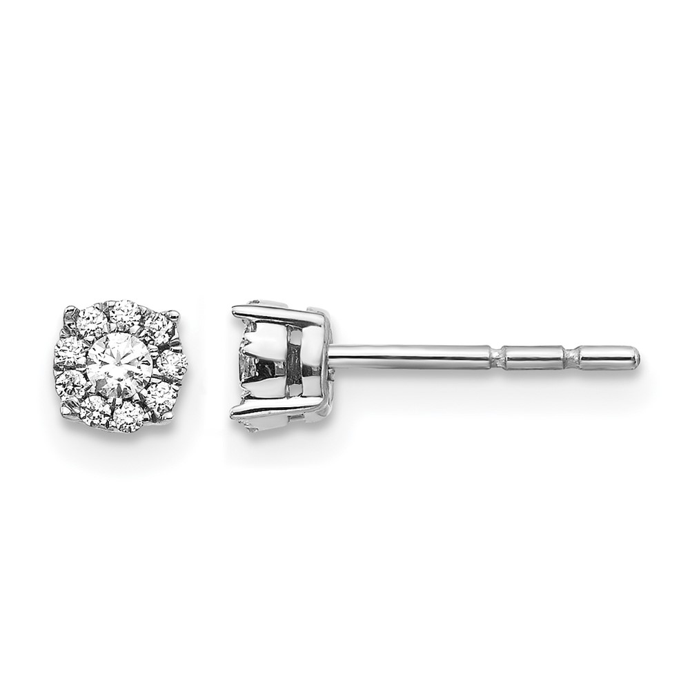 EM5453-016-1WA.jpg 10k White Gold Diamond Cluster Post Earrings - Image 1