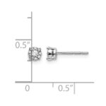 14k White Gold 1/6 carat Diamond Halo Cluster Post Earrings - Image 4