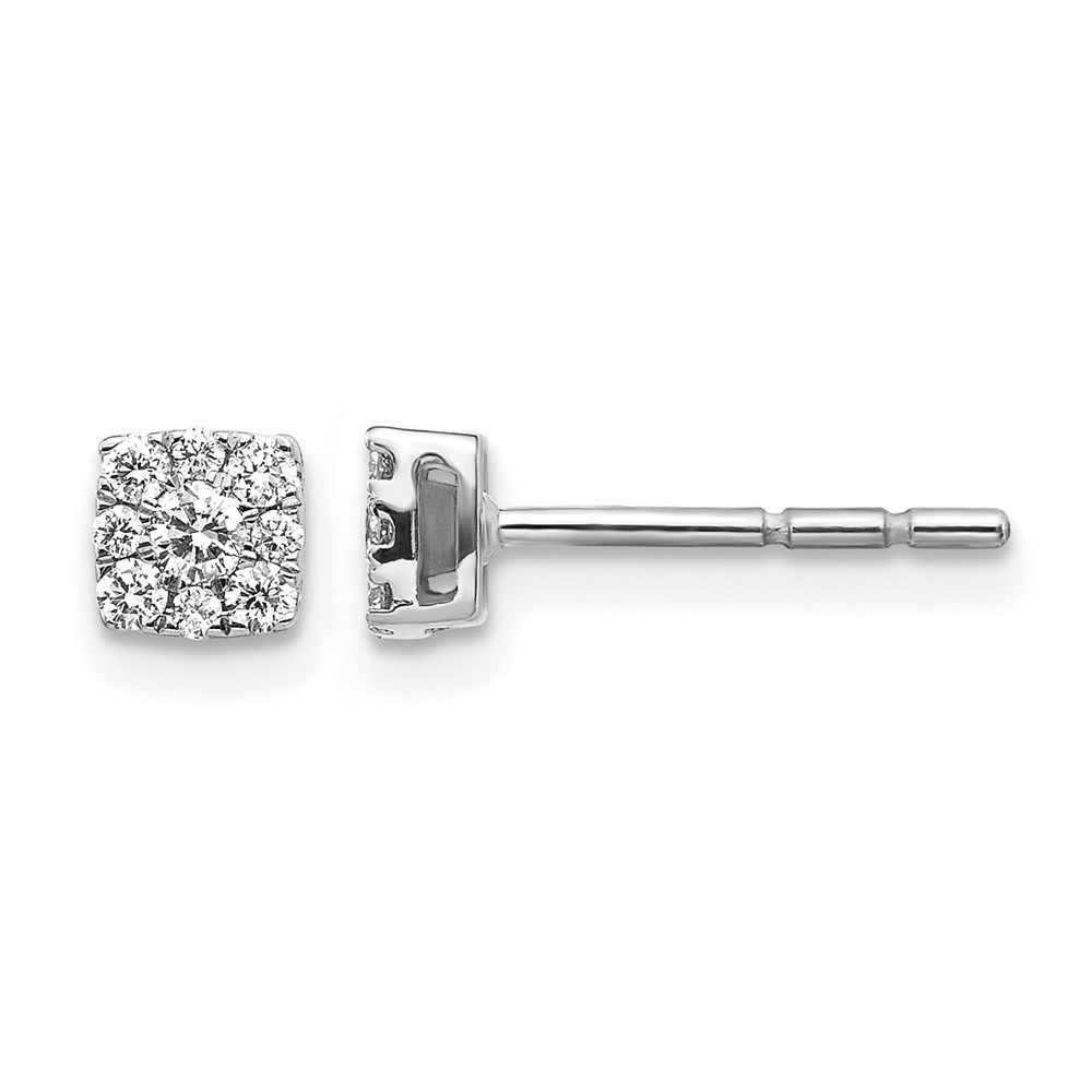 EM5453-025-1WA.jpg 10k White Gold Diamond Cluster Post Earrings - Image 1