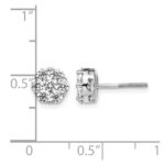 14k White Gold 1 carat Lab Grown Diamond VS/SI+ G+ Screwback Cluster Post Earrings - Image 4