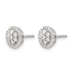 14k White Gold 1/2 carat Diamond Cluster Post Earrings - Image 2