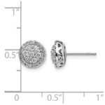 14k White Gold 1/2 carat Diamond Cluster Post Earrings - Image 4