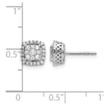14k White Gold 1/2 carat Lab Grown Diamond VS/SI+ G+ Double Halo Post Earrings - Image 4