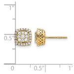 14k 1/2 carat Diamond Square Cluster Post Earrings - Image 4