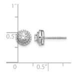 14k White Gold 1/2 carat Diamond Cluster Post Earrings - Image 4