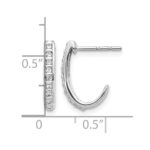 14k White Gold 1/5 carat Diamond J-Hoop Post Earrings - Image 4