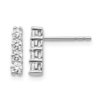 14k White Gold 4-stone 1/2 carat Diamond Post Earrings
