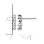 14k White Gold 4-stone 1/2 carat Diamond Post Earrings - Image 4