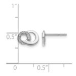 14k White Gold Diamond Circles Post Earrings - Image 4