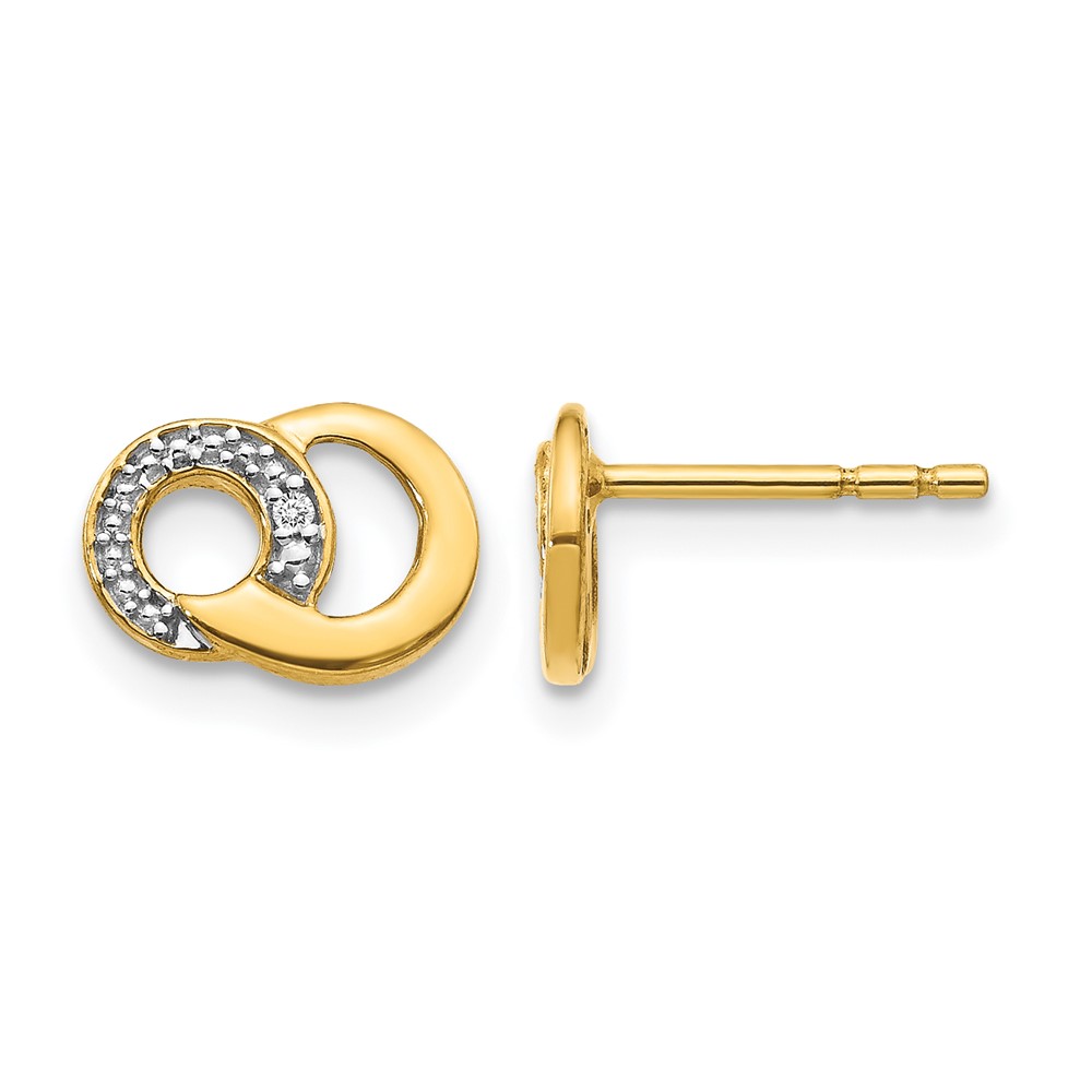 EM5501-001-YA.jpg 14k with White Rhodium Diamond Circles Post Earrings - Image 1