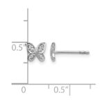 14k White Gold Diamond Butterfly Post Earrings - Image 4