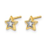 14k Gold Diamond Star Post Earrings - Image 2