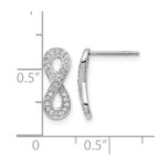 14k White Gold Diamond Infinity Earrings - Image 4