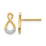 14k and Rhodium Diamond Twisted Post Earrings