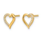 14k Diamond Heart Earrings - Image 2
