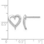 14k White Gold 1/10 carat Lab Grown Diamond VS/SI+ G+ Complete Heart Post Earrings - Image 4