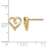 14k AA Diamond Heart Earrings - Image 2