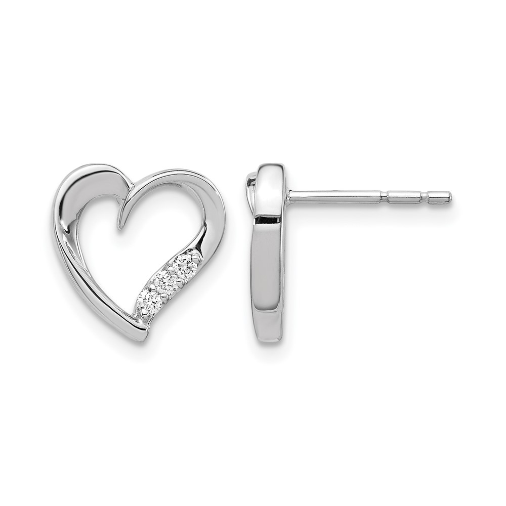 EM5523-010-WA.jpg 14k White Gold Diamond Heart Earrings - Image 1